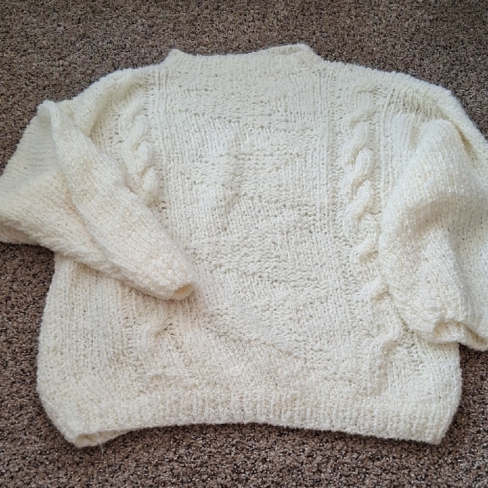 Handmade Cozy Cream Cable Knit Sweater